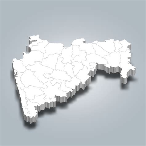 Maharashtra 3d district map is a state of India 28125517 Vector Art at ...