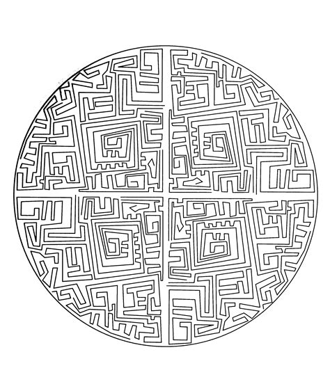Free-mandala-to-color-:-maze - Mandalas Coloring Pages for adults