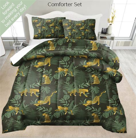 Art Deco Jungle Leopard Bedding Set, Duvet Set, Comforter Set or Quilt ...