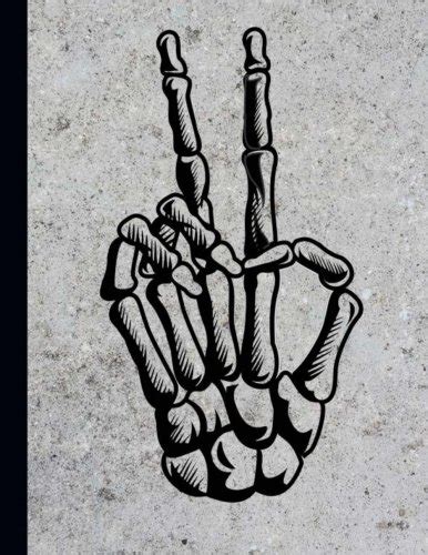 Skeleton Peace Sign composition notebook: 200 wide ruled pages : catman ...