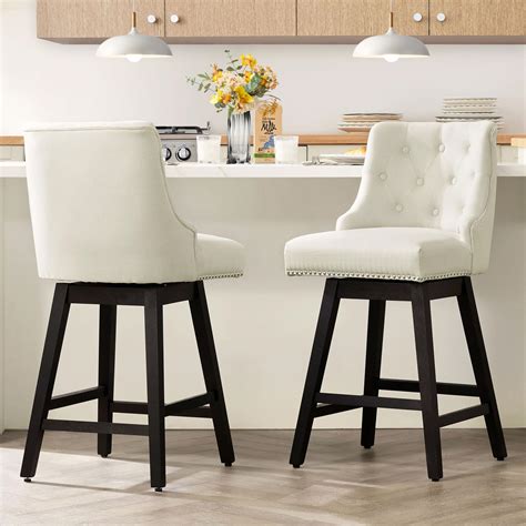 Amazon.com: Busaurus Swivel Bar Stools Counter Height, 26" Upholstered ...