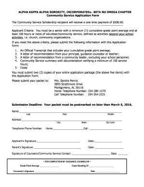 Fillable Online ALPHA KAPPA ALPHA SORORITY, INCORPORATED BETA NU OMEGA ...