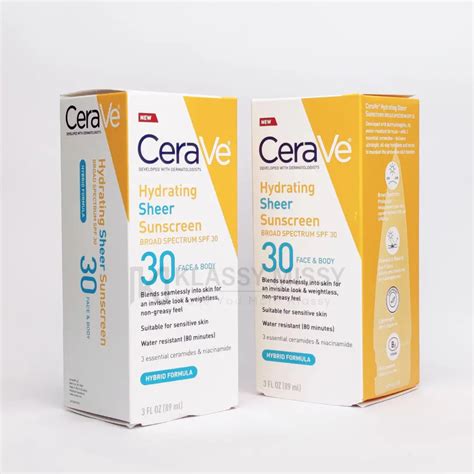 CeraVe Hydrating Sheer Sunscreen Broad Spectrum SPF30 89ml