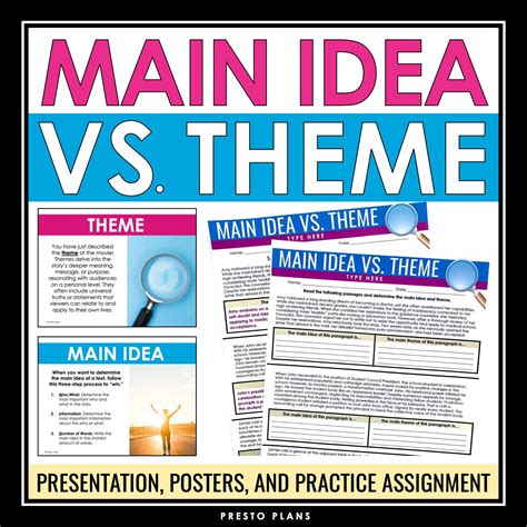 Free main idea vs theme worksheet, Download Free main idea vs theme ...
