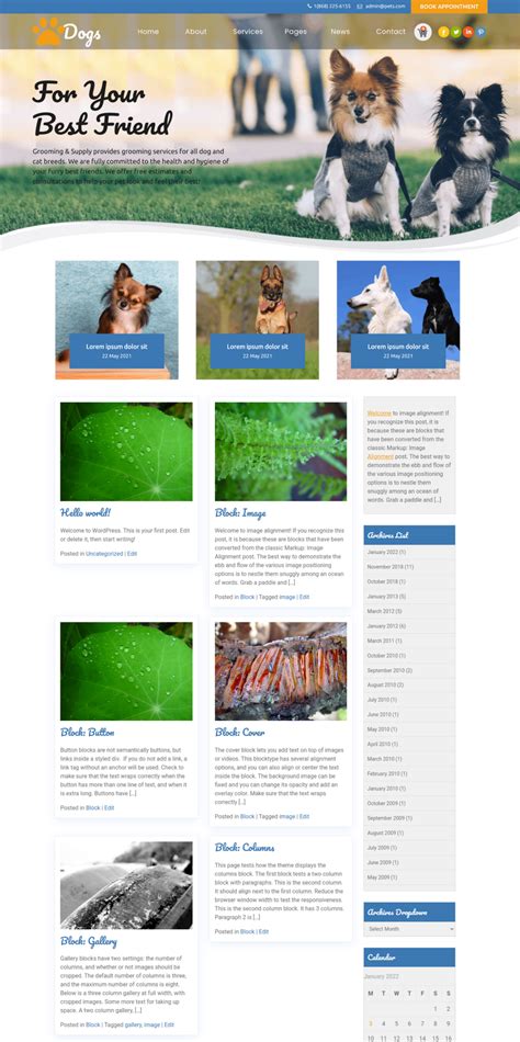 Free Dog WordPress Theme - Canine-Centric Design