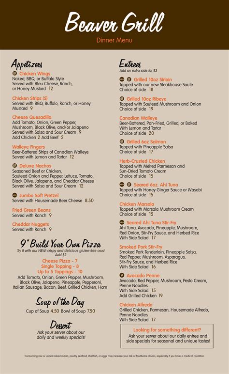 Beaver Grill Menu - Beaver Hills Country Club