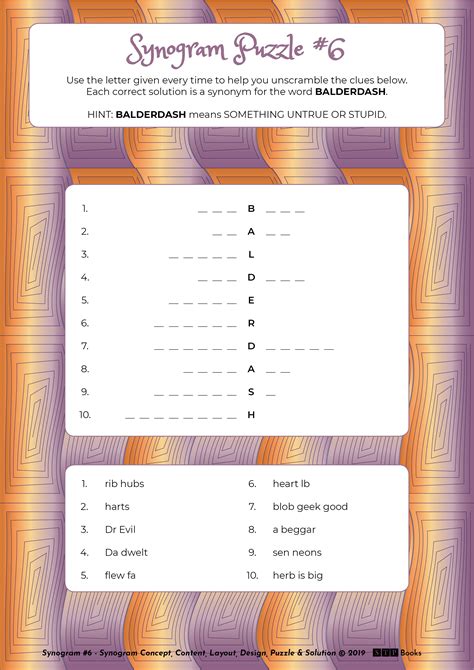 Synogram Puzzle 06 Balderdash — STP Books