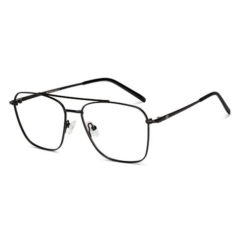 Buy Blue Block Zero Power Screen Glasses: Black Full Rim Aviator ...