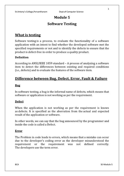 Sesa module 5 short - notes of sase bca - St’s College,Pervanthanam ...