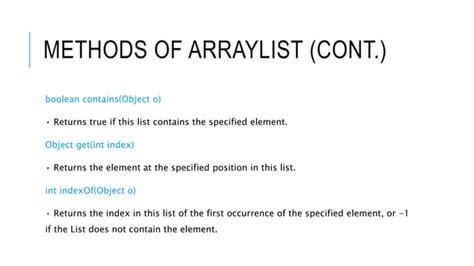 ArrayList Methods 的图像结果
