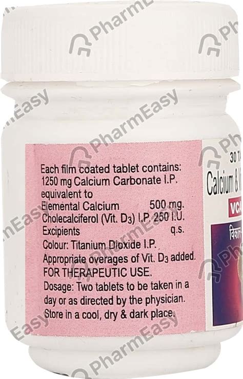 Vcal 500mg Strip Of 30 Tablets: Uses, Side Effects, Price & Dosage ...
