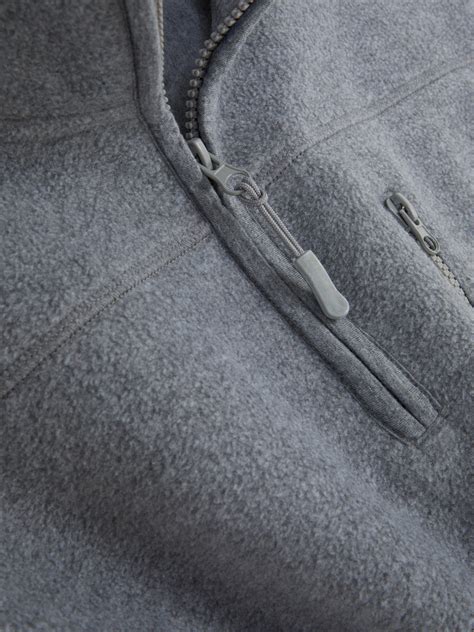 Mens Grey Marl Half Zip Fleece | Primark