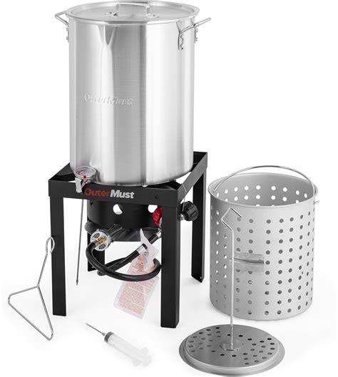 OuterMust 30 QT. Seafood Boil Pot Set 50,000 BTU Crawfish Boiler with ...