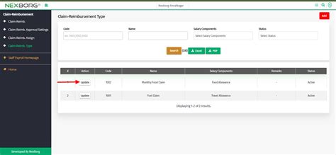 To Add/Update Claim-Reimbursement Type