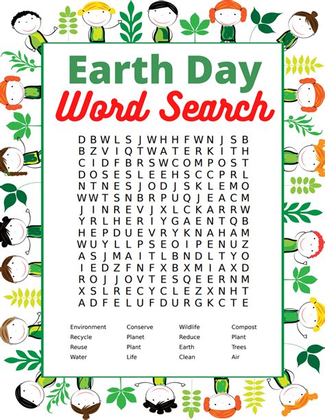 Earth Day Word Search Printable