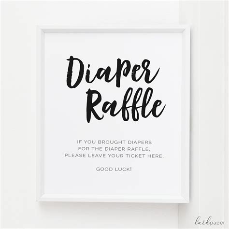 Diaper Raffle Sign Free Printable - Printable Free Templates