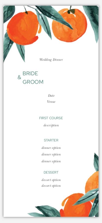 Wedding Menu Templates & Designs | Vistaprint