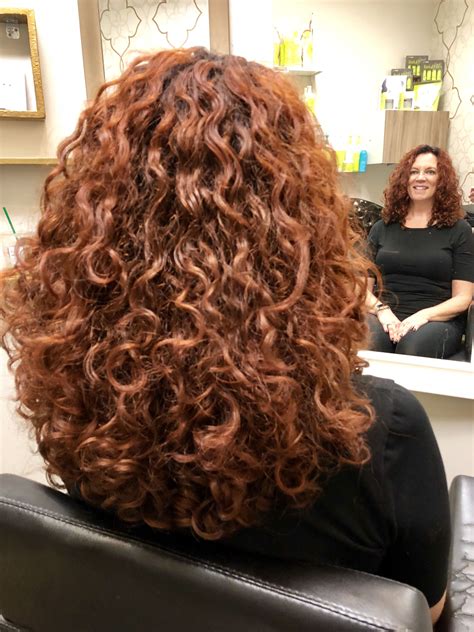 dark copper curly hair