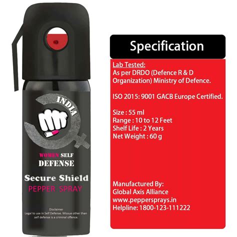 Order Secure Shield Self Defense Pepper Spray For Women Safety ...