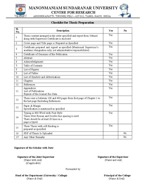 Thesis submission form 1-6 - CENTRE FOR RESEARCH ABISHEKAPATTI ...