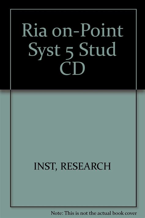 Ria on-Point Syst 5 Stud CD : INST, RESEARCH: Amazon.in: Books