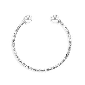 Buy 925 Sterling Silver Cable Cuff Bangle Baby Bracelet Newborn Twisted ...