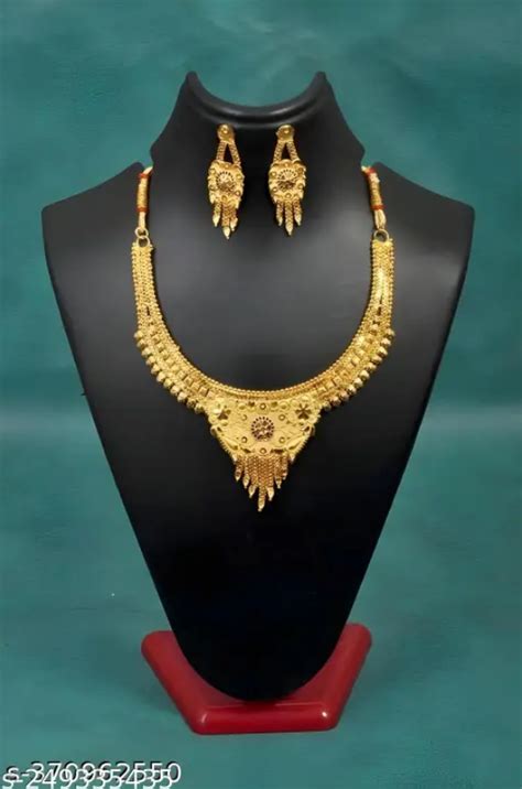 Jewellery Set Grand Look Gold Plated Necklace And Earring Set ...