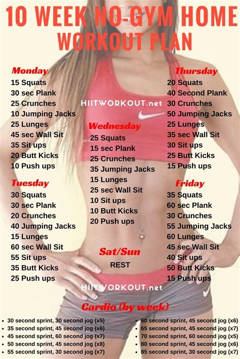 10 Week No-Gym Home Workout Plan | Posted By 
