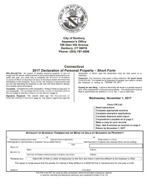 Fillable Online 2017 PERSONAL PROPERTY DECLARATION SHORT FORM Fax Email ...