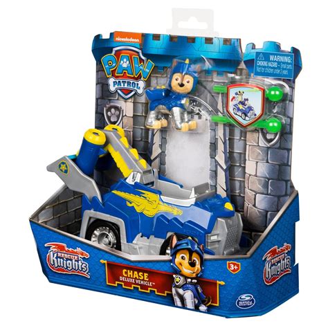 PAW Patrol, Rescue Knights Chase Transforming Toy Car with Collectible ...