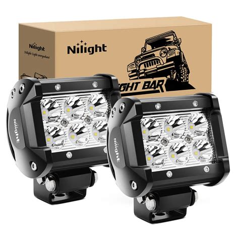 Nilight Led Pods 2Pcs 18W 1260LM Spot Led Off Road Lights Super Bright ...