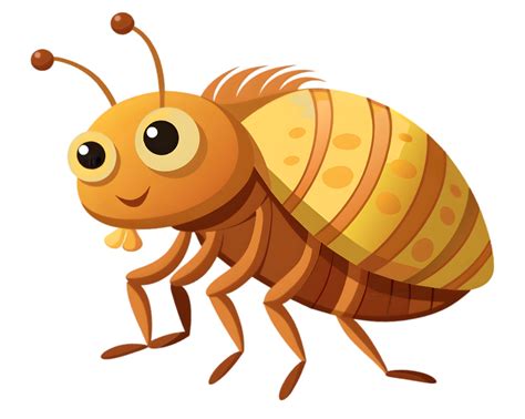 Cartoon Flea Isolated on Transparent Background - Detailed Insect ...