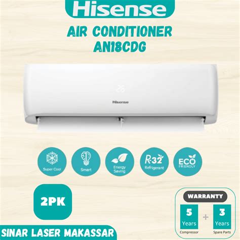 Jual HISENSE AC STANDARD SPLIT 2 PK AN18CDG GARANSI RESMI (UNIT ONLY ...
