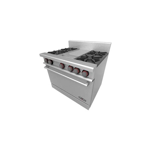 Estufa con 4 quemadores, horno y plancha de 1 pie ® El Encanto