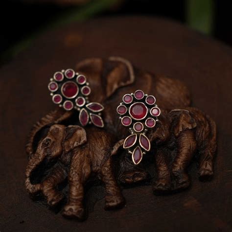 Silver Oxidised Earrings | Stud Earrings | Jhumka | starting @₹1,750