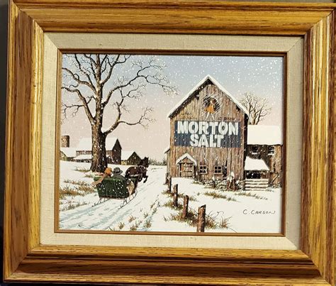 Vintage C. Carson Morton Salt Painting on Canvas, Framed and in ...
