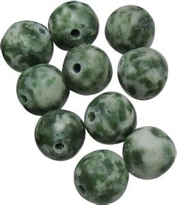 SATYAMANI Natural Energized Green Spot Jasper Beads 8 mm (Set of 10 pc ...
