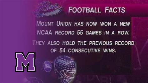 Mount Union Football Breaks NCAA Record Winning Streak - 55 Games (𝘍𝘶𝘭𝘭 ...