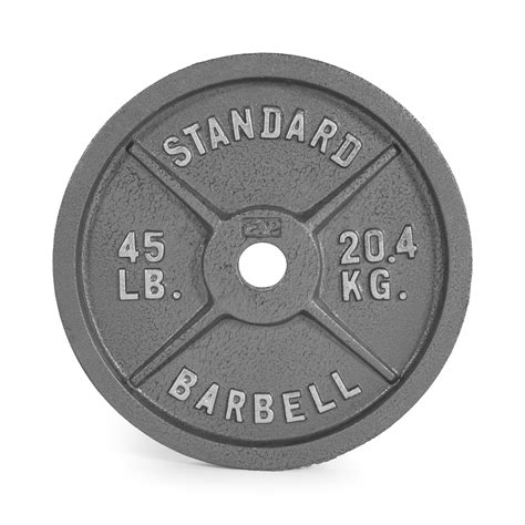 CAP Barbell Gray Olympic Cast Iron Weight Plate, 45 lb - Walmart.com