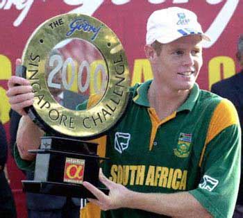 Shaun Pollock poses with the Singapore Challenge Trophy | ESPNcricinfo.com
