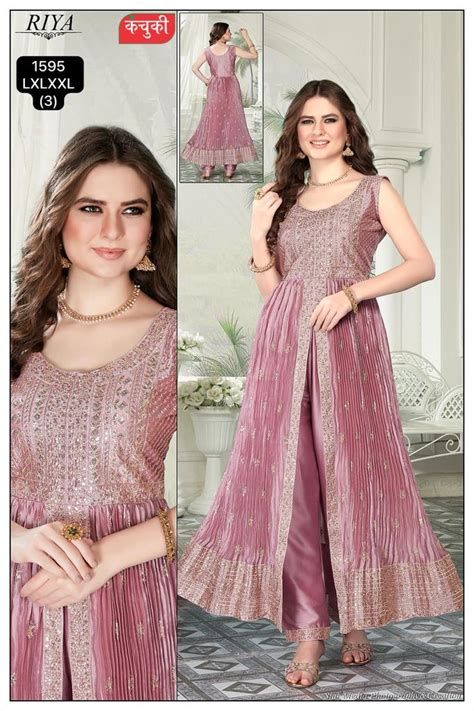 Designer Flared Front Slit Anarkali Suits 3Pcs Manufacturer – Kavya ...