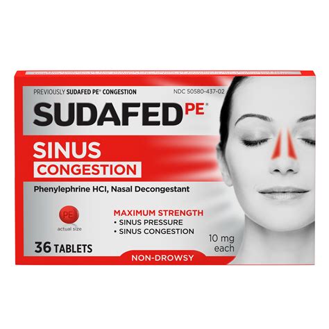Sudafed PE Maximum Strength Non-Drowsy Sinus Decongestant, 36 ct - Walmart.com - Walmart.com