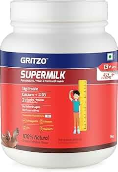 Gritzo SuperMilk Height+ (13+y Boys) - Double Chocolate, 1kg | 13g ...