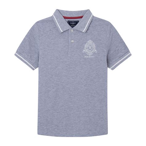 Buy Hackett London Boys Grey Melange Heritage Logo Polo Online - 869518 ...
