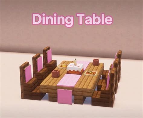 Dining table with chairs Minecraft | Minecraft dinning room table ...