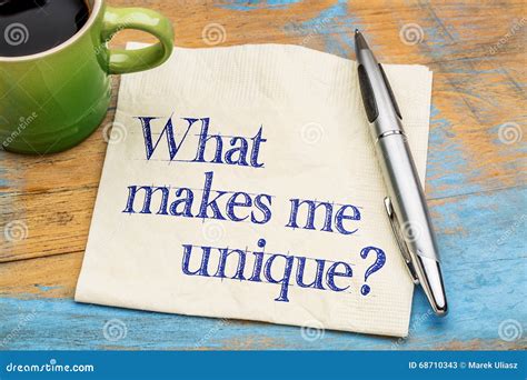 What Makes Me Unique? Question on Napkin. Stock Image - Image of wood, special: 68710343