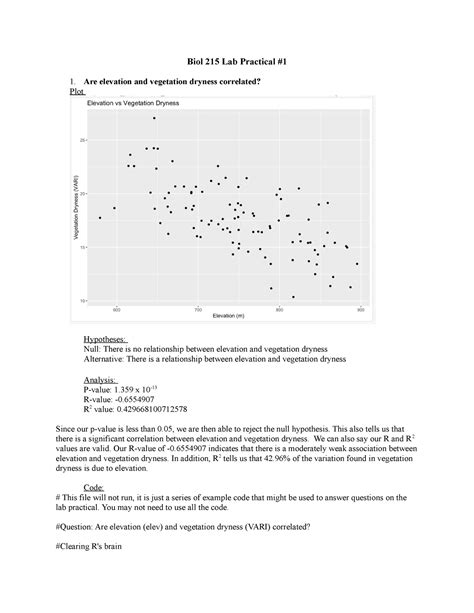 Biol 215 Lab Practical #1 - Biol 215 Lab Practical Are elevation and ...