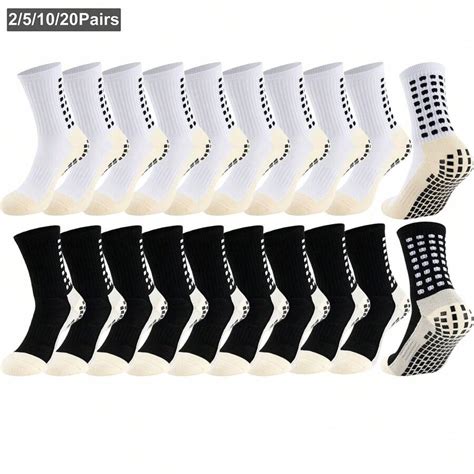 2/5/10/20 Pairs Men Cushion Crew Socks Sport Grip Socks Exercise ...