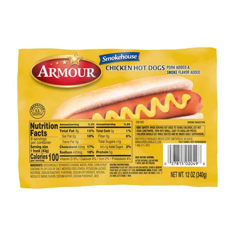 Buy Armour Smokehouse Chicken Hot Dogs, 12 oz from Dollar General ...