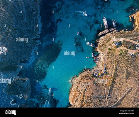 Aerial landscape of the Blue Lagoon in Malta Stock Photo - Alamy